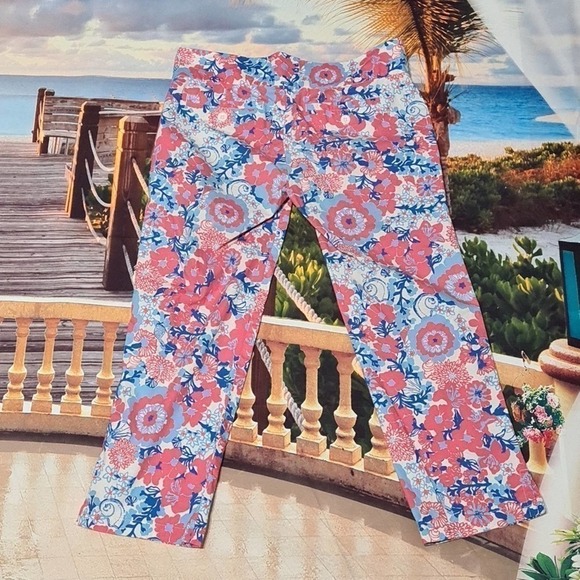 Lilly Pulitzer Floral Pants Size 4 - Picture 3 of 5